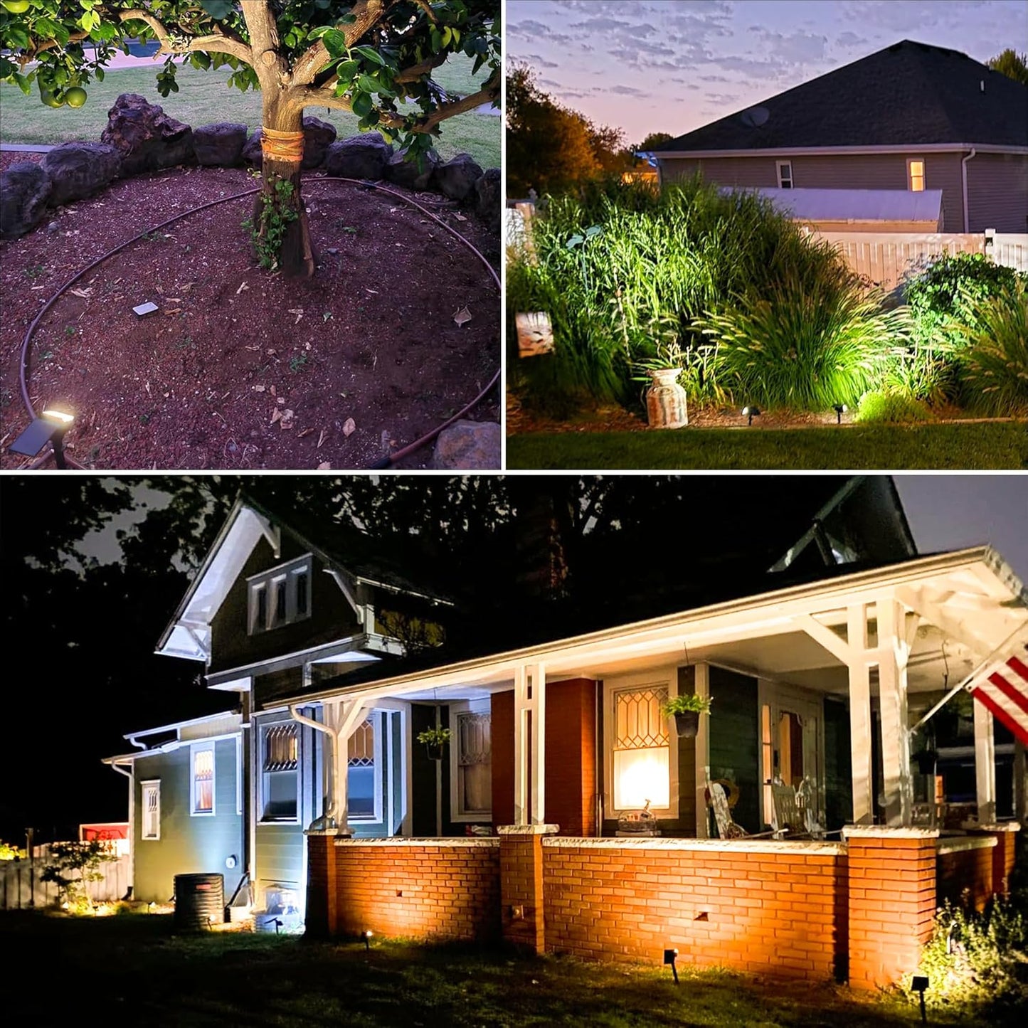 VOLISUN Solar Spotlight Outdoor, IP67 Waterproof Solar Landscape Spot Lights,Uplights for Yard Garden Pathway - 12 Pack (Warm White) 27 LED 3 Lighting Modes