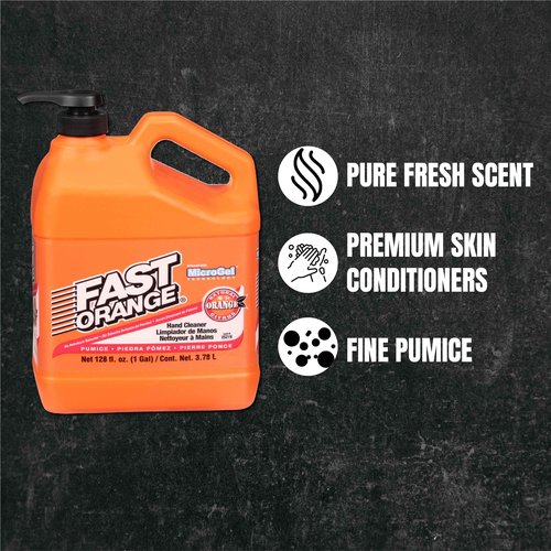 Permatex 25219-4PK Fast Orange Pumice Lotion Hand Cleaner with Pump, 1 Gallon (Pack of 4)