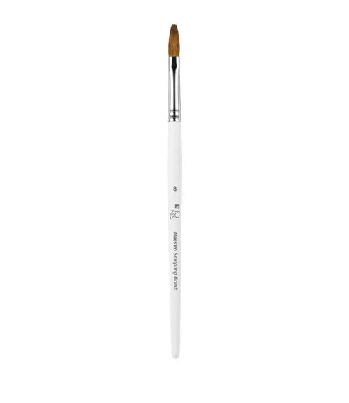 Tones Maestro Kolinsky Sculpting Brush - 100% Kolinsky Sable Hair Brush for Acrylic Nails - Ultra Precise Nail Sculpting and 3D Nail Art Brush (#8)