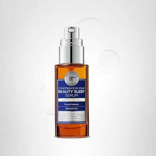 IT Cosmetics Confidence in Your Beauty Sleep Triple Antioxidant Brightening Serum – 24HR Hydration – Anti-Aging – 12% Vitamin C Serum - Fragrance Free – All Skin Types, 1.0 fl. Oz