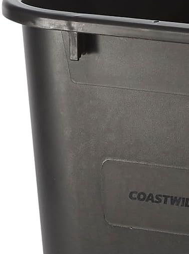 COASTWIDE Professional Indoor Trash Can Without Lid, Black Soft Molded Plastic, 7 Gallon (CW56429)