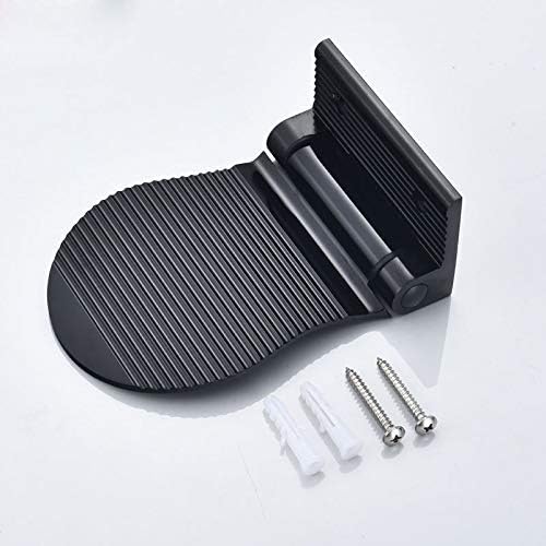 Shower Foot Rest,Heavy Duty Aluminum Alloy Non-Slip Foldable Grip Shower Foot Rest Shaving Bathroom Shower Foot Step for Woman Men Shower Equipment (Black)