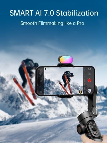Gimbal stabilizer for Smartphone,Gesture Control/face Tracking, Double Magnetic Fill Light, 7 Color Temperature, Portable Hard Case, EVA Protective Storage Bag w/Hand Strap, Smart XE KIT& B30& L20