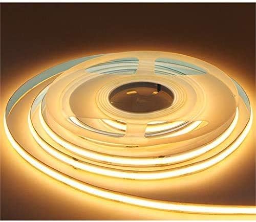 16.4FT/5M COB Flexible LED Strip Light DC12V/24V 528leds/m Bendable Tape (24V, Warm White)