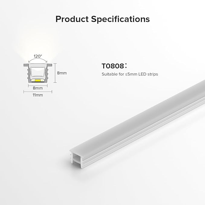 BTF-LIGHTING Silicone LED Channel System 16.4Ft Flexible Milky White Cover DIY Spotless Tube for ≤5mm Width LED Strip,Neon Rope Light Channel Diffuser, for Kitchen Cabinet, Room, Patio(No LED Strip)