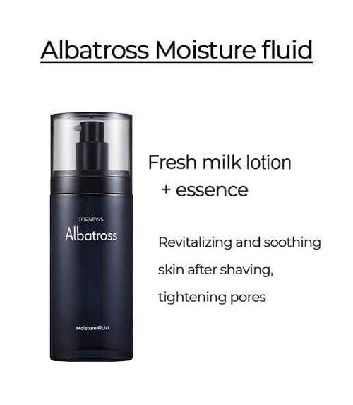 CHARMZONE Albatross Skincare for Men Aftershave Toner and Emulsion Set Father's Day Gift Set Hydrating Moisturizing Nourishing Toner+ Fluid + Travel size Total of 10.5 fl.oz