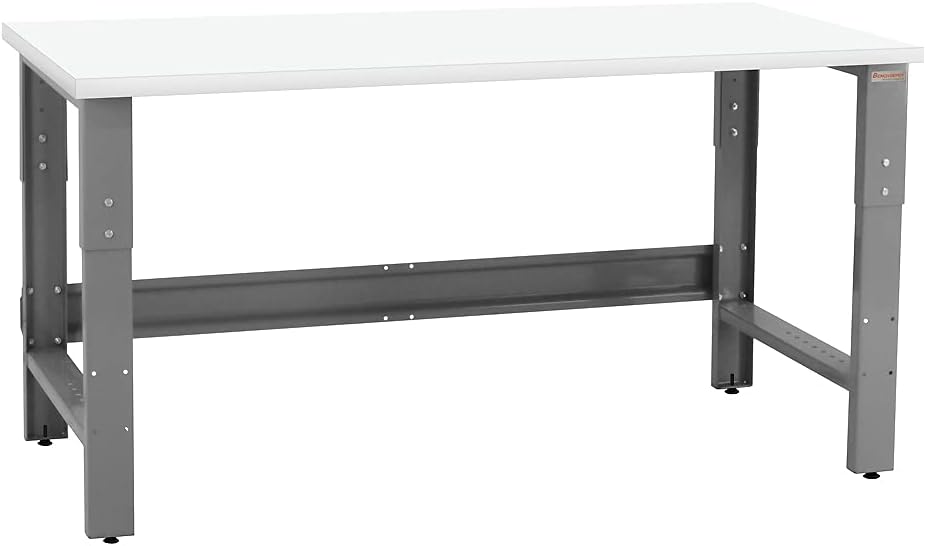 Table & Workbench: 1" Thick Laminate Top, Height Adjustable Bench - 30" D x 48" L x 30" - 36" H - by BenchPro