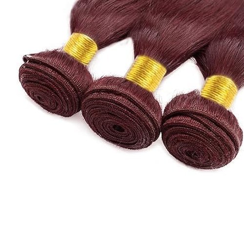 Giginger Brazilian Human Hair Bundles Burgundy 99J Straight Human Hair Bundles 20 22 24 inch Wine Red Unprocessed Virgin Quick Weave Hair for Black Women
