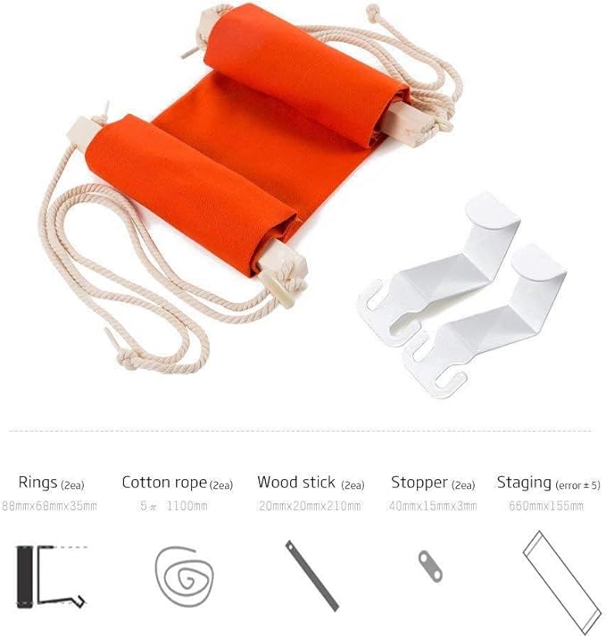 Home-organizer Tech Portable Adjustable Foot Hammock for Corner Desk Office Foot Rest Mini Under Desk Foot Rest Hammock for Home, Office, Airplane, Travel, Study and Relaxing (Orange)