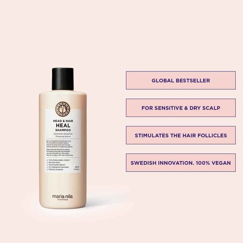 Maria Nila, Head & Hair Heal Beauty Bag, Shampoo/Conditioner/Argan Oil, Soothing Aloe Vera for dry & itchy scalps, 100% Vegan & Sulfate/Paraben free