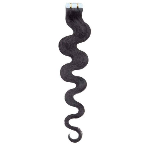Rich Choices Tape in Hair Extensions Human Hair 40pcs 100g Balayage Jet Black 100% Remy Hair Extensions Real Human Hair Seamless Curly Wavy Tape in Hair of 20 inch #01