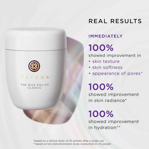 Tatcha The Rice Polish Classic | Daily Non-Abrasive Exfoliator for Combo to Dry Skin | 60 gr / 2.1 oz