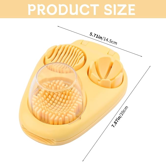 3-in-1 Egg Slicer for Hard Boiled Eggs, Multipurpose 3-Way Cutter with 3 Slice Modes, Heavy Duty Stainless Steel Chopper Tool for Strawberry, Mushroom, Grape, Cherry Tomato(COLOR:Yellow)