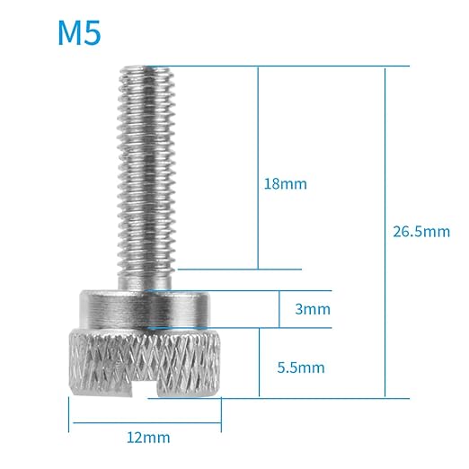 M5 Handle Thumb Screws Portable Stainless Mounting Adapter Compatible with GoPro Hero 9 Max 8 7 6 5 4 Action Cameras (5 Pairs)