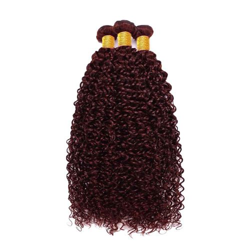 Condescension Human Hair Bundles Burgundy 99J Jerry Curly 22 24 26 Inch Bundles Human Hair 100% Unprocessed Burgundy Soft Sewn In Hair with Double Weft for Black Women