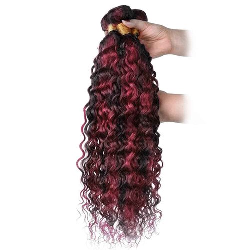 Habiliana Bundles Human Hair 26 28 30 Inch Jerry Curly Wave Burgundy P1B/99J Human Hair Bundles 11A Unprocessed Brazilian Virgin Quick Weave Hair Extensions for Black Women