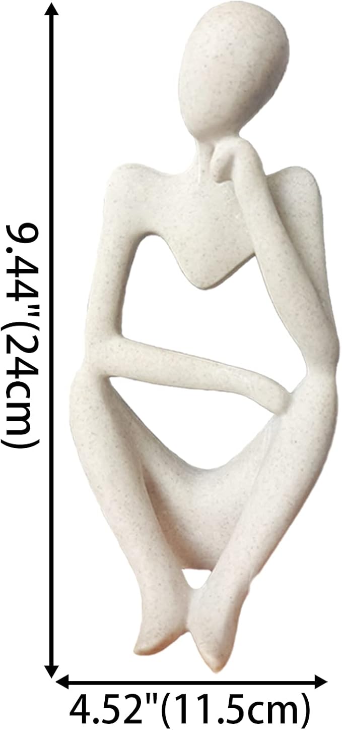 Dnoifne The Thinker Sculpture, Aquarium Ornaments, Abstract Sculpture Statue, Gift Art Decorative, Home Decor Figurine (Left, Large)