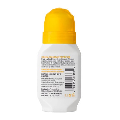 Crystal Mineral Deodorant Roll-On, Chamomile & Green Tea, 2.25 fl oz (Pack of 12)