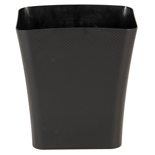 Clorox Textura Slim Trash Can - 3.1 Gallon Small Waste Basket for Narrow Spaces - Skinny Plastic Garbage Bin for Bathroom, Bedroom, or Office, Black