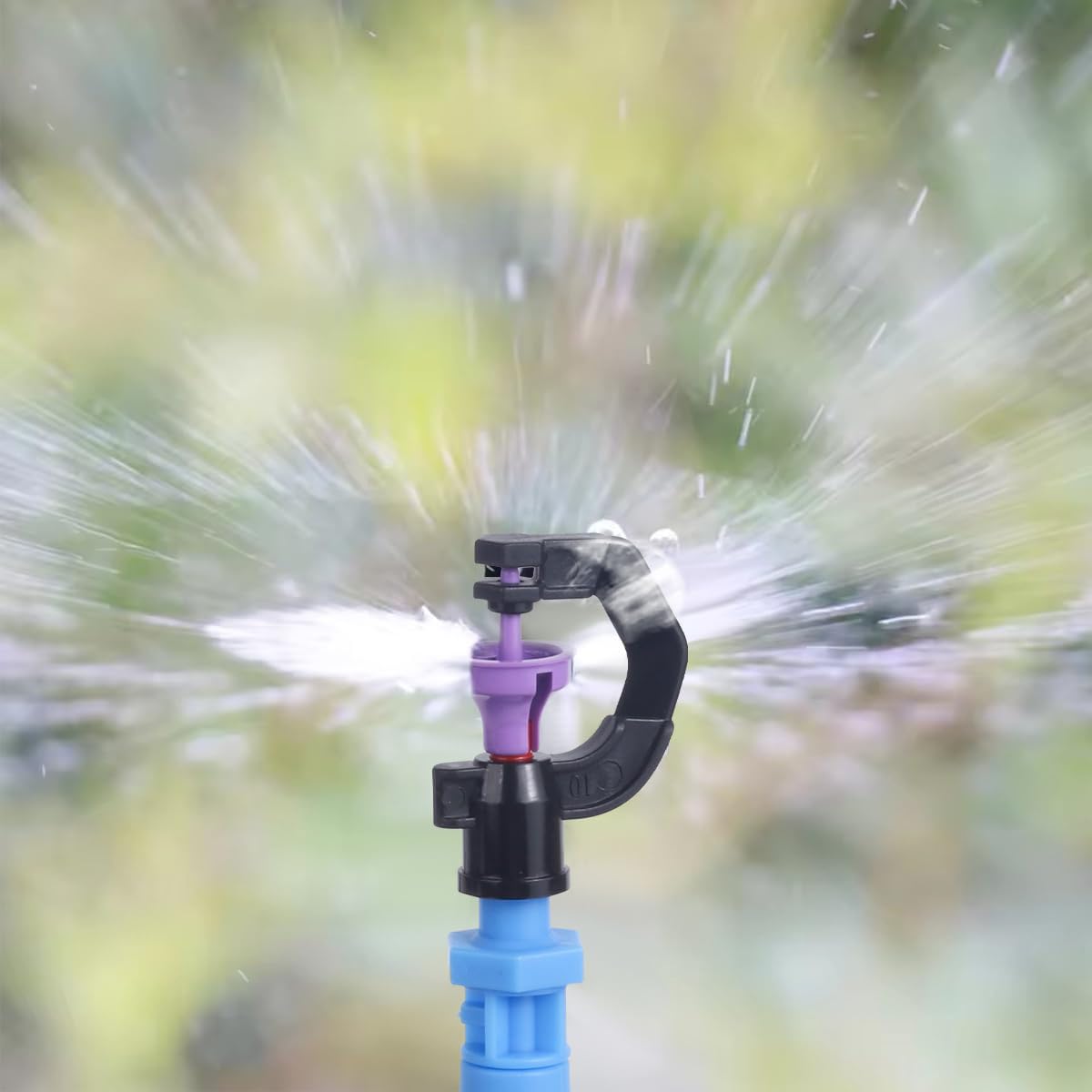 82FT/25M Rotary Sprinkler Drip Irrigation System, Adjustable Complete Drip Irrigation Kit with Rotary Sprinkler, 1/2" and 1/4" Irrigation Tubing and Barbed Fittings for Garden,Raised Beds,Yard,Lawn