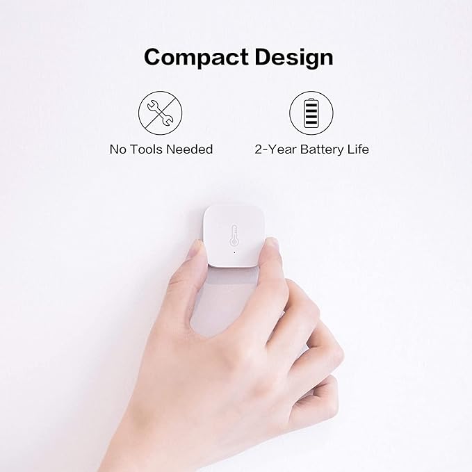 Aqara Zigbee Temperature and Humidity Sensor-3 Pack, Wireless Thermometer Hygrometer for Home Automation, Remote Monitoring, Aqara Hub Required, Compatible with Apple HomeKit, Alexa, Works with IFTTT