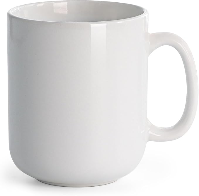 harebe 20 OZ Large Coffee Mug, Smooth Ceramic Tea Cup for Office and Home, Big Capacity with Handle, White