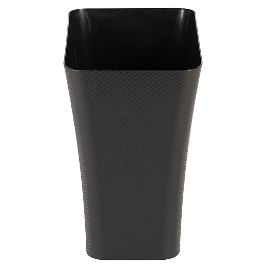 Clorox Textura Slim Trash Can - 3.1 Gallon Small Waste Basket for Narrow Spaces - Skinny Plastic Garbage Bin for Bathroom, Bedroom, or Office, Black