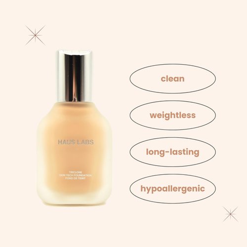 HAUS LABS BY LADY GAGA Triclone Skin Tech Medium Coverage Foundation with Fermented Arnica 175 Light Neutral