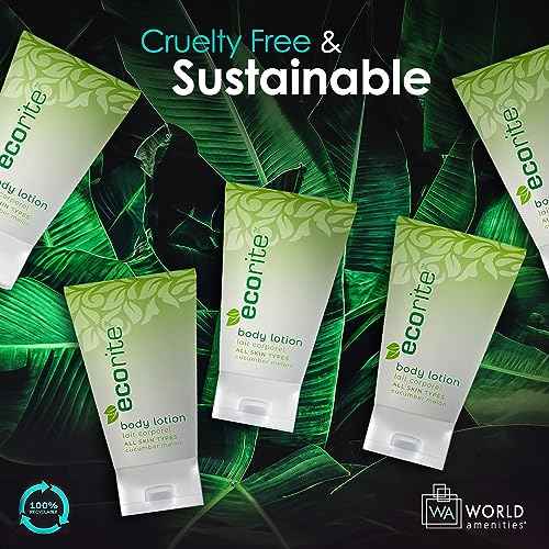 Ecorite Hand and Body Lotion with Cucumber-Melon Fragrance, Travel Size Hotel Amenities Biodegradable/Recyclable Tube, 1 fl oz/30 ml, Pack of 288