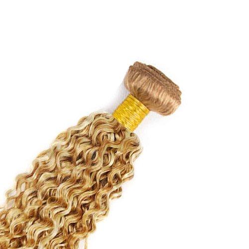 28 30 32 inch WuvuSnm 613/27 Human Hair Bundles Blonde Kinky Curly Weave 3 Bundles Two Tone 613 and 27 Bundle