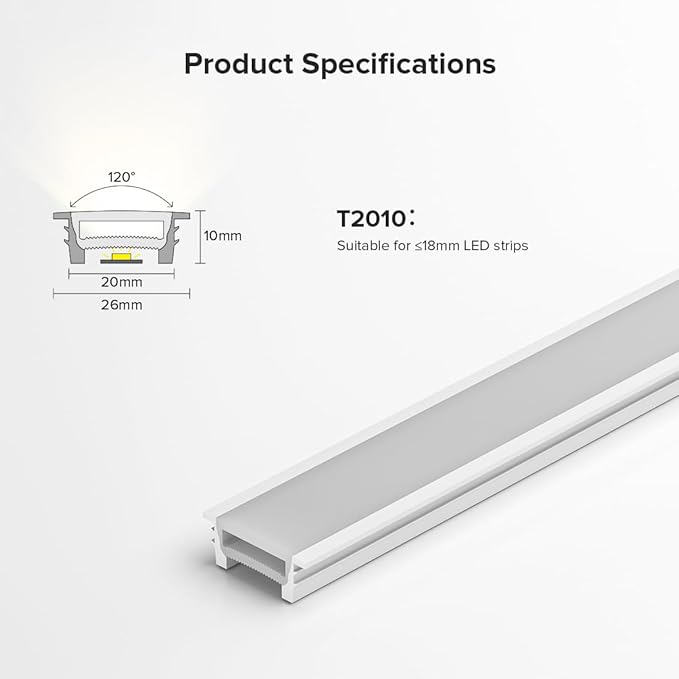 BTF-LIGHTING Silicone LED Channel System 16.4Ft Flexible Milky White Cover DIY Spotless Tube for ≤18mm Width LED Strip,Neon Rope Light Channel Diffuser, for Kitchen Cabinet, Room, Patio(No LED Strip)