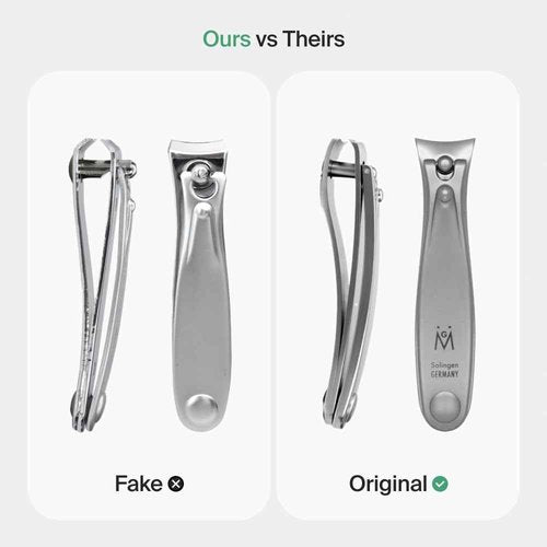 GERMANIKURE Professional Nail Clipper Set - Fingernail Clipper & Toenail Clipper with Leather Cases - Ethically Made in Solingen Germany - FINOX Surgical Stainless Steel Manicure and Pedicure Tools