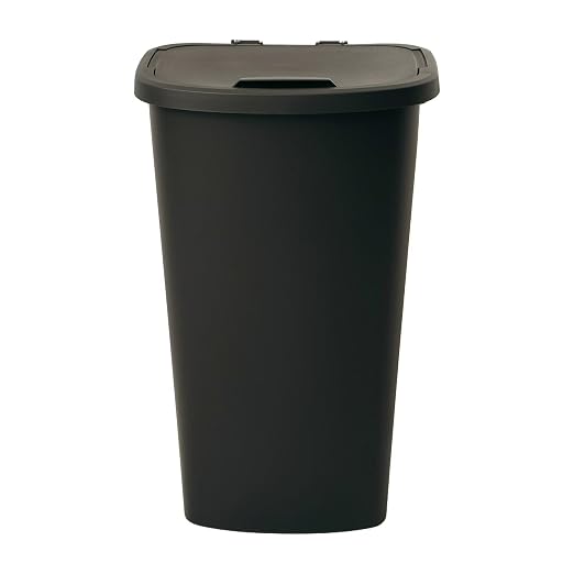 Kitchen Trash can, 11 gallons, Black, Plastic, flip-top, Suitable for Kitchens, bathrooms, and Offices.