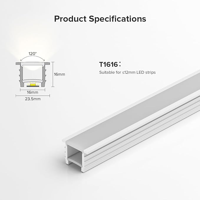 BTF-LIGHTING Silicone LED Channel System 16.4Ft Flexible Milky White Cover DIY Spotless Tube for ≤12mm Width LED Strip,Neon Rope Light Channel Diffuser, for Kitchen Cabinet, Room, Patio(No LED Strip)