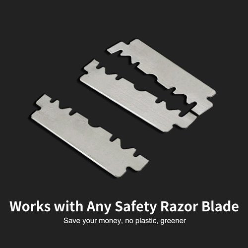 THURLADY Razors for Men, Dual-Blade Safety Razor with Pivoting Head, Reusable Metal Shaving Razor, with 10 Double Edge Blades, Smooth Close Shave, Matte Black
