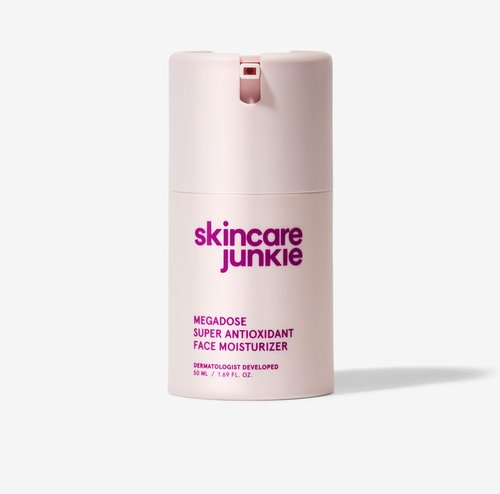 Skincare Junkie Megadose Super Antioxidant Face Moisturizer for oily, acne-prone, normal, sensitive, and combination skin, Dermatologist developed, 1.7 OZ