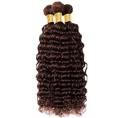 Giginger Bundles Human Hair 24 26 28 Inch Chocolate Brown Deep Wave Human Hair Bundles Deep Curly Unprocessed Quick Weave Soft Sewn In Hair Extensions for Black Women