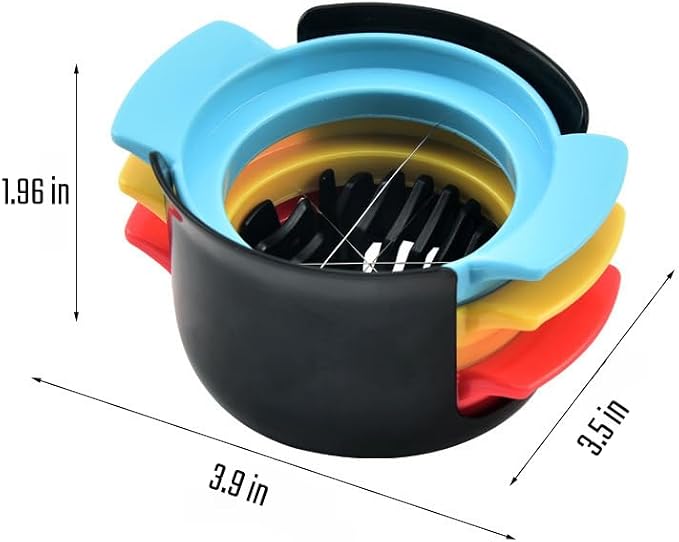 Egg Slicer, 3-In-1 Stainless Wire Egg Slicer, Suitable for Hard Boiled Eggs, Soft Fruit, Cutting out Regular and Beautiful Shapes