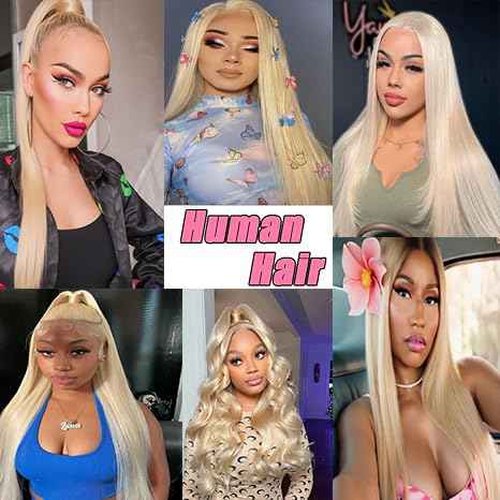 Atilck 613 13x6 Lace Front Wig Human Hair 200 Density Blonde Wig Human Hair 613 HD Lace Frontal Wigs Human Hair Pre Plucked 613 HD Lace Frontal Wig Straight Glueless (24 Inch)