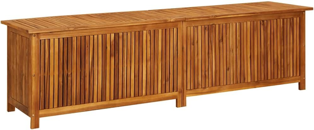 vidaXL Outdoor Storage Box, Deck Box with Gas-Lift Lid, Storage Chest with Water-Resistant Zippered Bag Inside, 78.7''x19.7''x22.8'', Solid Acacia Wood