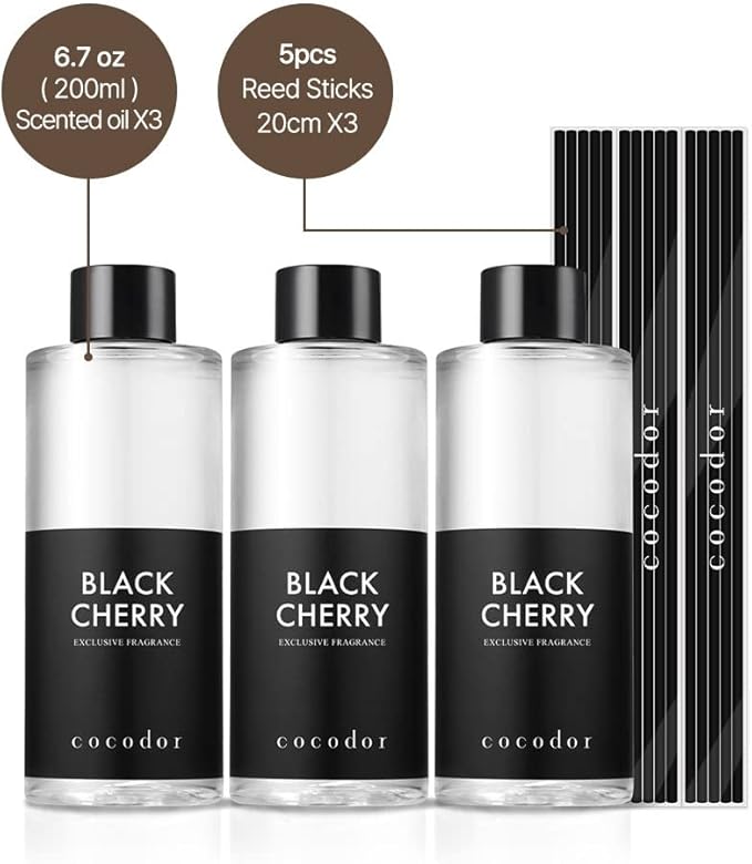 COCODOR Reed Diffuser Oil Refill/Cashmere Vanilla /6.7oz(200ml) / 3 Pack/Aromatherapy, Home Fragrance, Scented Oils, Oils for Reed Diffuser, Bathroom Home Décor