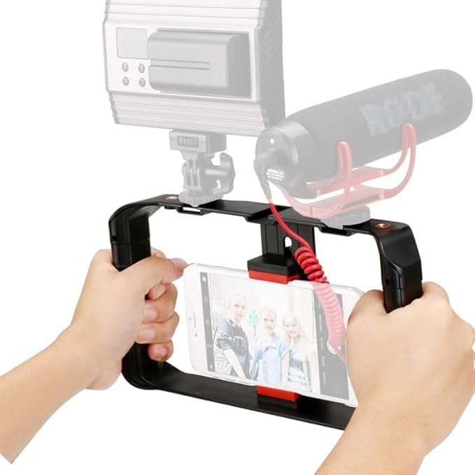 ARTIBETTER Smartphone Video Rig Handheld Phone Holder Mobile Phone Frame Compatible with Most Smartphones for Stable Filming and Live Streaming
