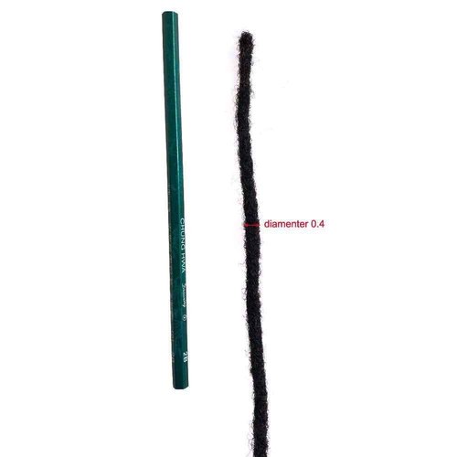 YONNA Human Hair Microlocks Sisterlocks Dreadlocks Extensions 20Locs Full Handmade (Width 0.4cm) 14inch Natual Black #1B