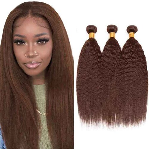 Condescension Human Hair Bundles 22 24 26 Inch Color 4 Kinky Yaki Wave Human Hair Bundles Unprocessed Brazilian Virgin Hair for Black Women