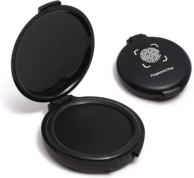 1 Pack Thumbprint Fingerprint Ink Pad Stamp Pad for Notary Supplies Identification Security ID Fingerprint Cards Law Enforcement Fingerprint Black Stamp Ink pad