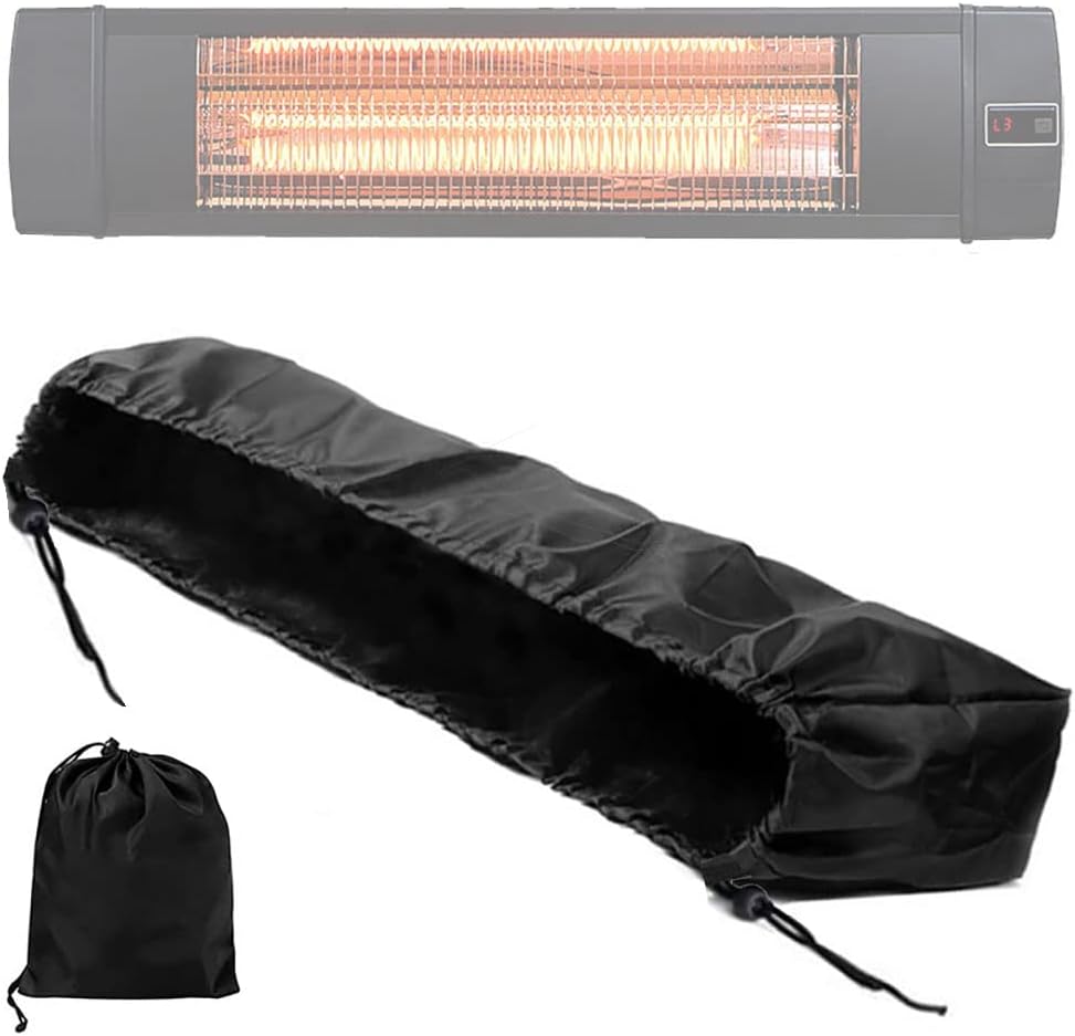 Wall-Mounted Patio Heater Cover - Black 36.5''L *9.5''H *6.5 '' W Electric Heater Cover,420D Oxford Waterproof Dustproof Infrared Heater Covers for Indoor Outdoor Garage Backyard Hanging Patio Heaters