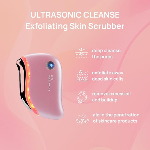 Mei Apothecary Triple Threat LED Gua Sha Tool Natural, Non-Toxic Skincare | LED Light, Heat & Sonic Vibration for Enhanced Facial Care