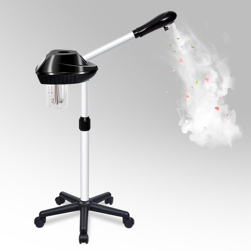 Fuehomue Professional Facial Steamer on Wheels, Facial Steamer for Facial Deep Cleaning, Facial Humidifier for Spa, Adjustable Height for Spa, Salon and at Home Use