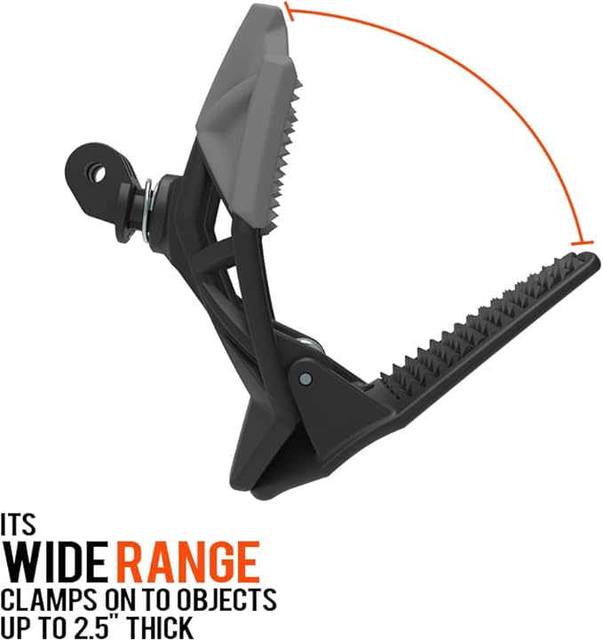 Dango Design Gripper Mount for GoPro/Osmo/Insta360 | Universal Helmet Clamp Mount for Action Cameras | Dirtbike, Motocross, Enduro, Motorcycle, and ATV Helmets | Stealth Black