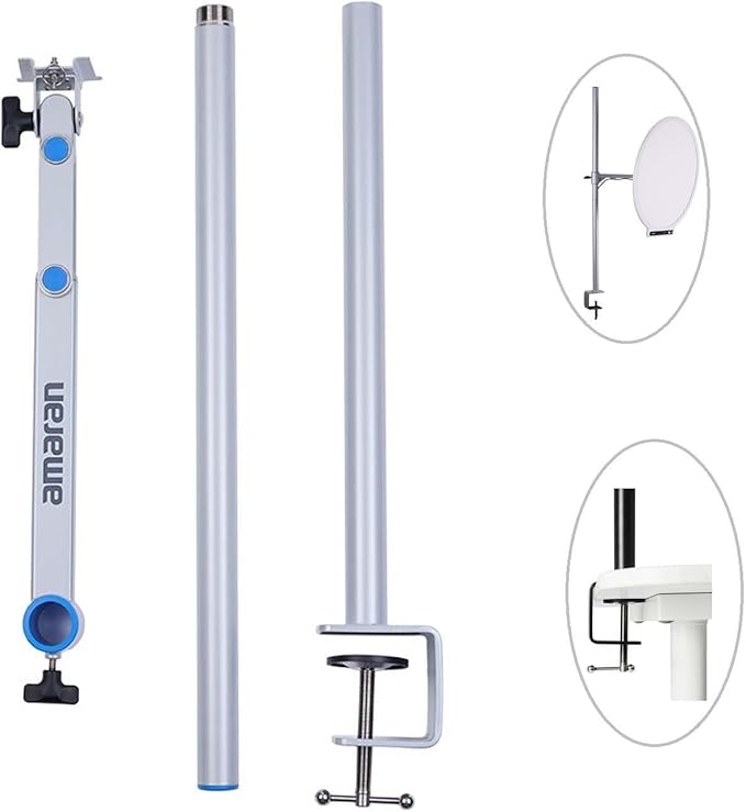 Amaran Verge Max Kit 22" Key Light with Stand/Adjustable Arm for Streaming,60W Bi-Color 2700-6500K Support 7 Lighting Effects Desk Ring Panel Light for Video Recording,Game,Podcast,Tiktok(White)
